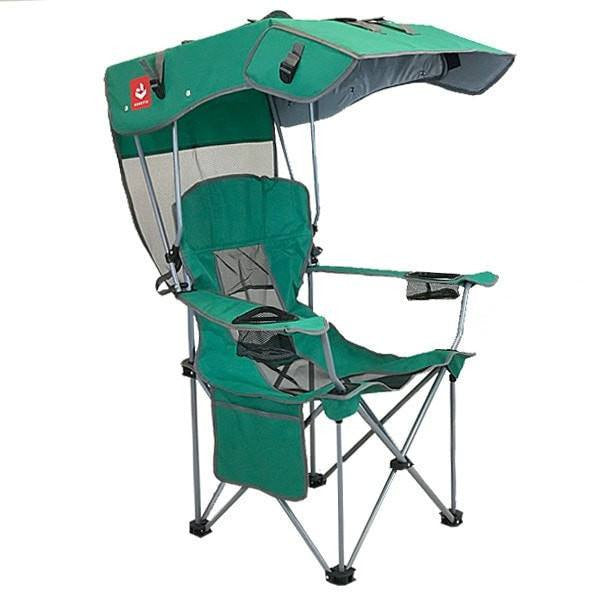 Folding Camping Chair With Canopy – Portable Beach Chair With Cup Holder (Blue)